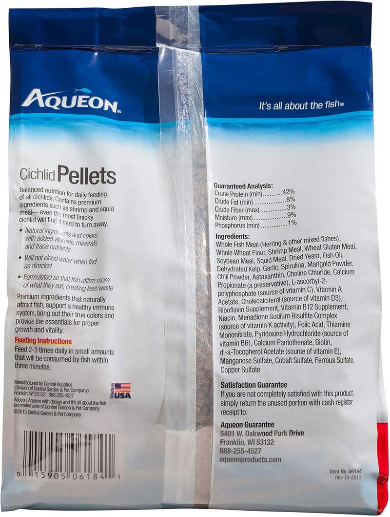 Aqueon Cichlid Slow Sinking Fish Food Pellets, Medium Size, 25 Ounce - Image 2